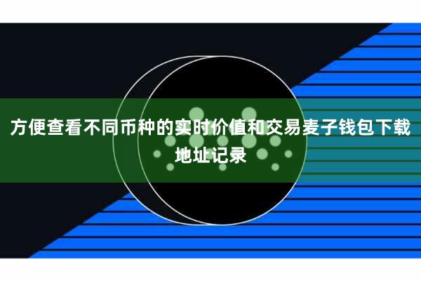 方便查看不同币种的实时价值和交易麦子钱包下载地址记录